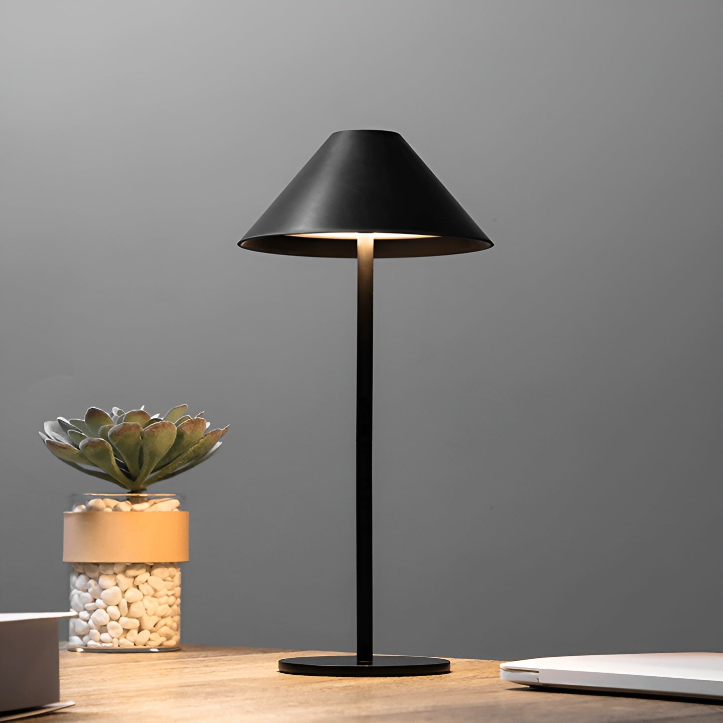 BowLift | LumiLuxe - Dimmable Nordic Cone LED Table Lamp with Touch Control