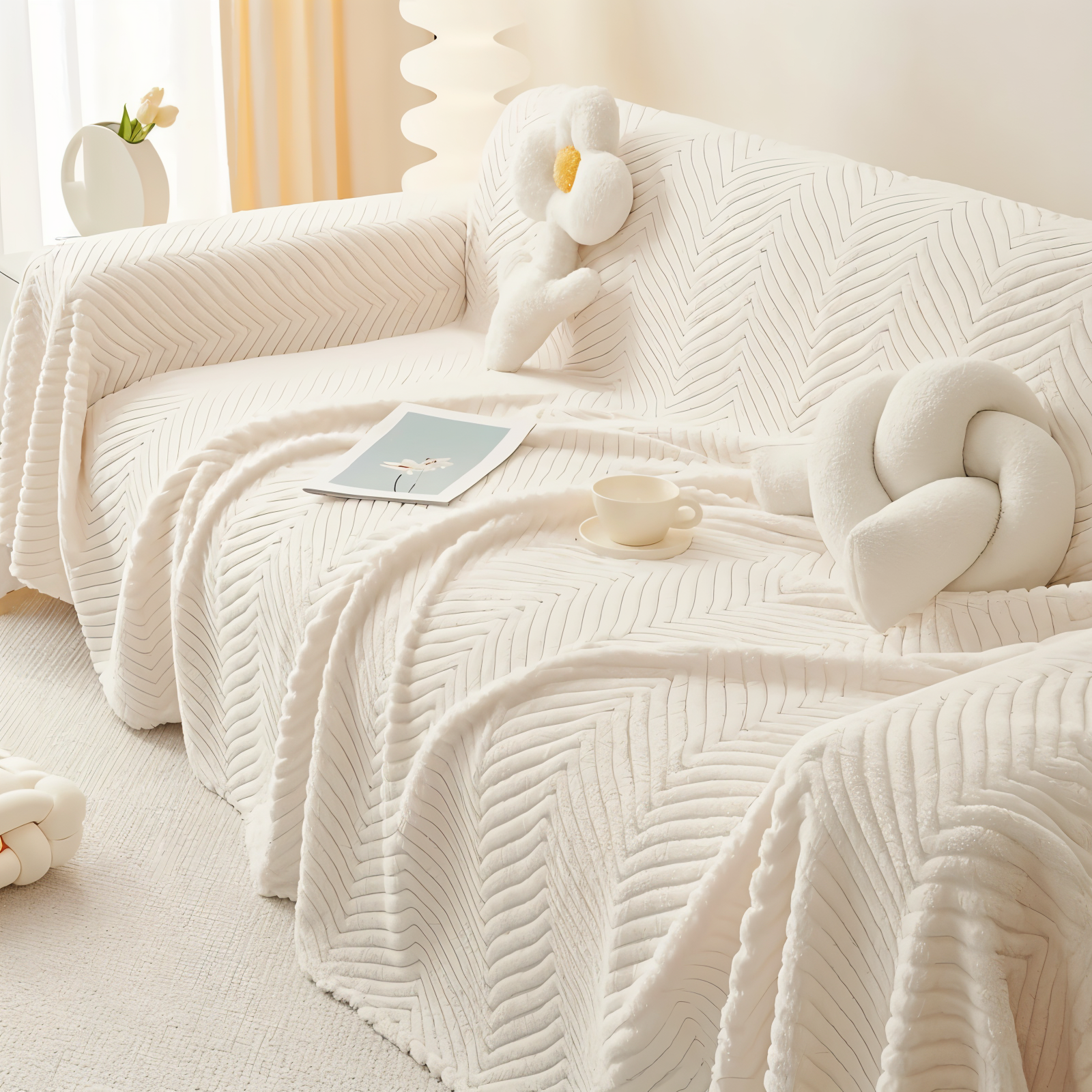 BowLift | LuxuraWrap Sofa Cover – Non‑Slip Pet‑Friendly Couch Protector