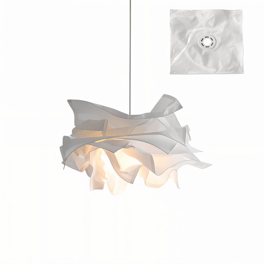 ShadeGlow Adjustable Pendant Light with Sculpted Paper Shade Design Bowlift