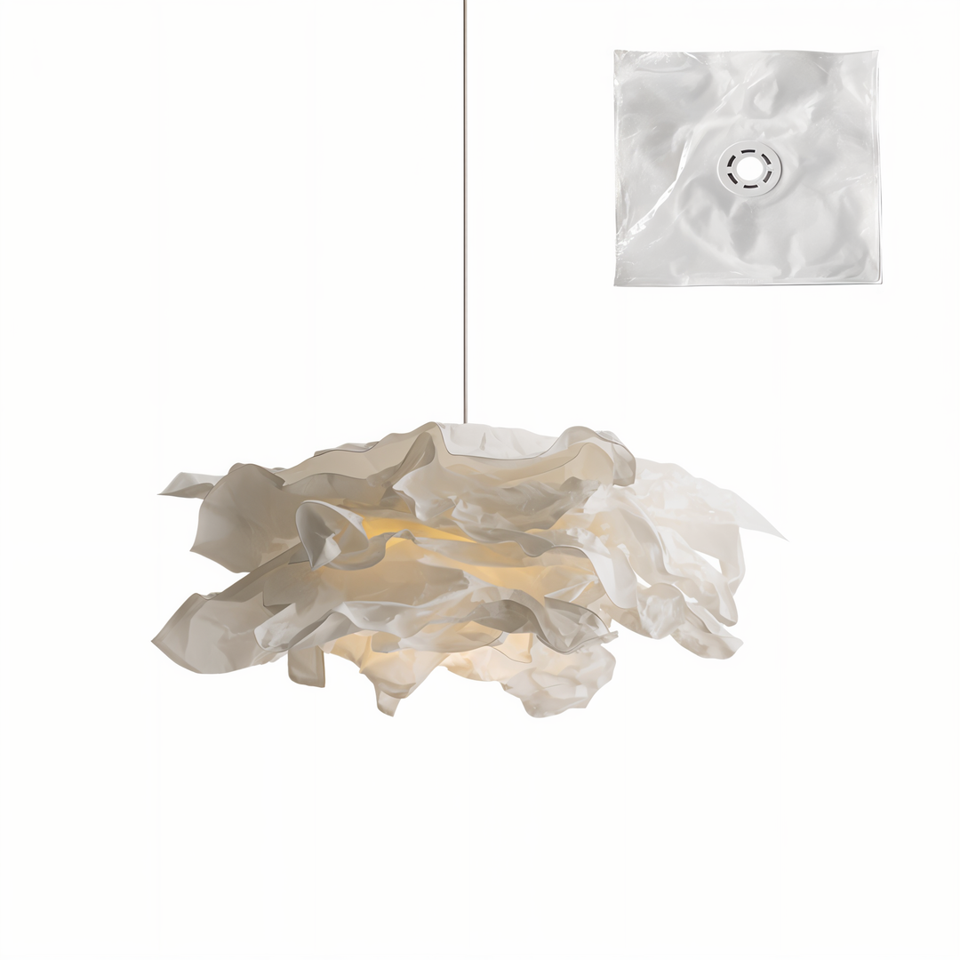 ShadeGlow Adjustable Pendant Light with Sculpted Paper Shade Design Bowlift