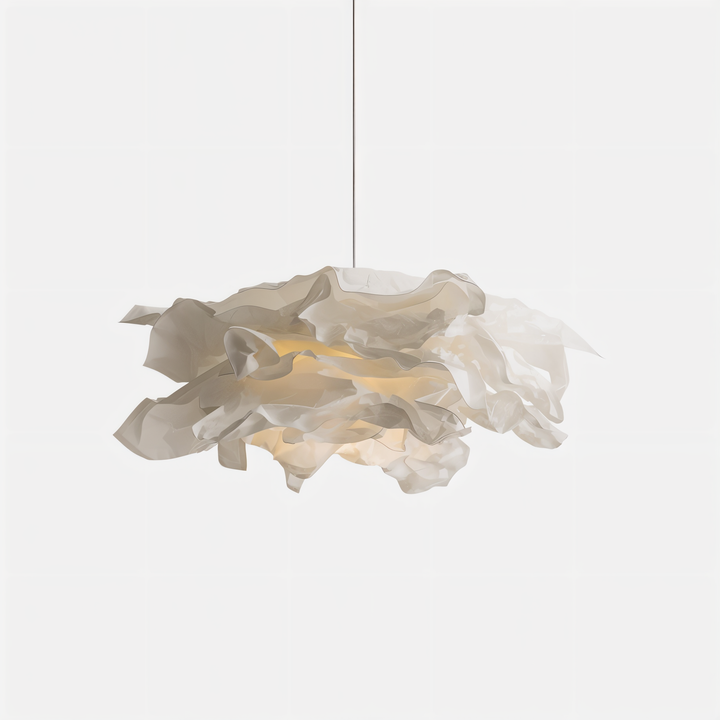 ShadeGlow Adjustable Pendant Light with Sculpted Paper Shade Design Bowlift