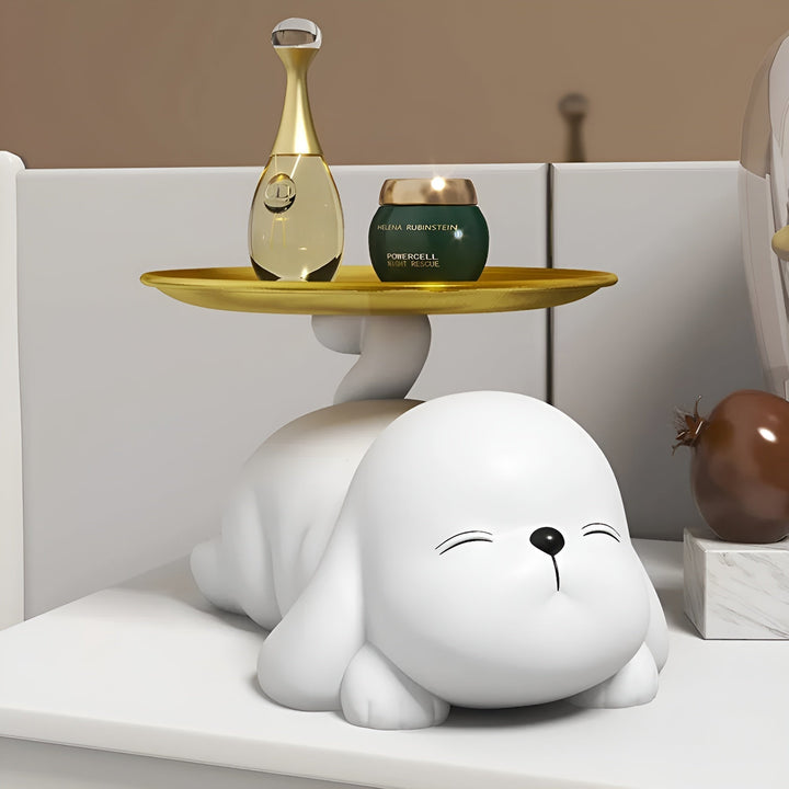 Decorative dog bowl holder with tray Bowlift