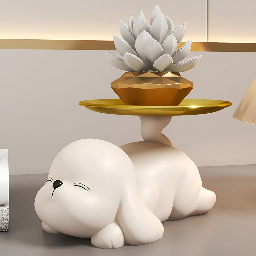 Decorative dog bowl holder with tray Bowlift