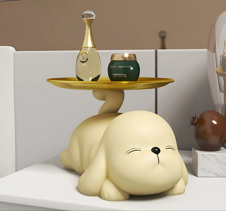 Decorative dog bowl holder with tray Bowlift