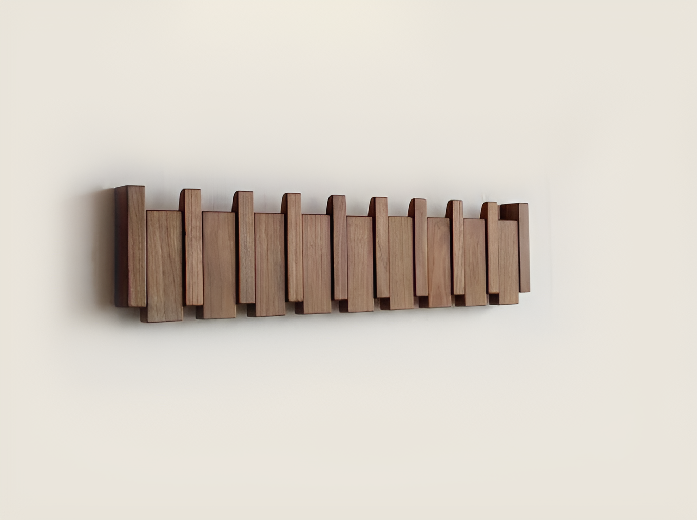 BowLift | RetroHooks - Wooden piano wall shelf with magnetic hooks