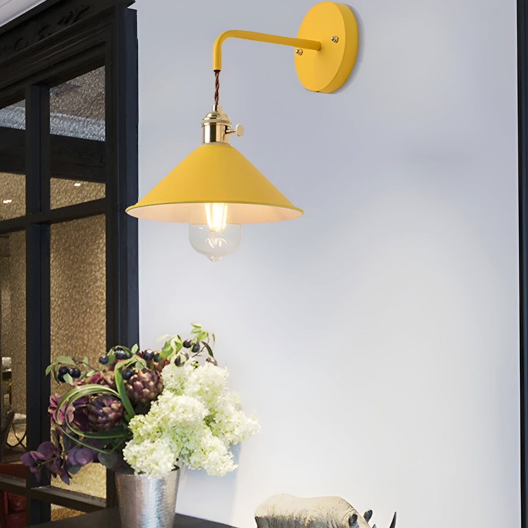 BowLift | Retro Vintage Wall Lamp - Vintage-inspired Cone Metal Wall Lamp