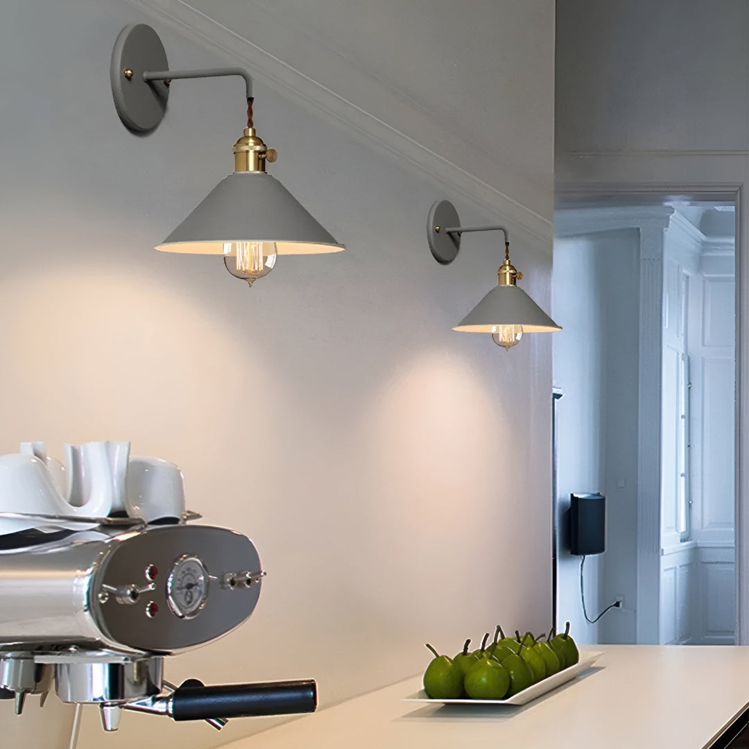 BowLift | Retro Vintage Wall Lamp - Vintage-inspired Cone Metal Wall Lamp