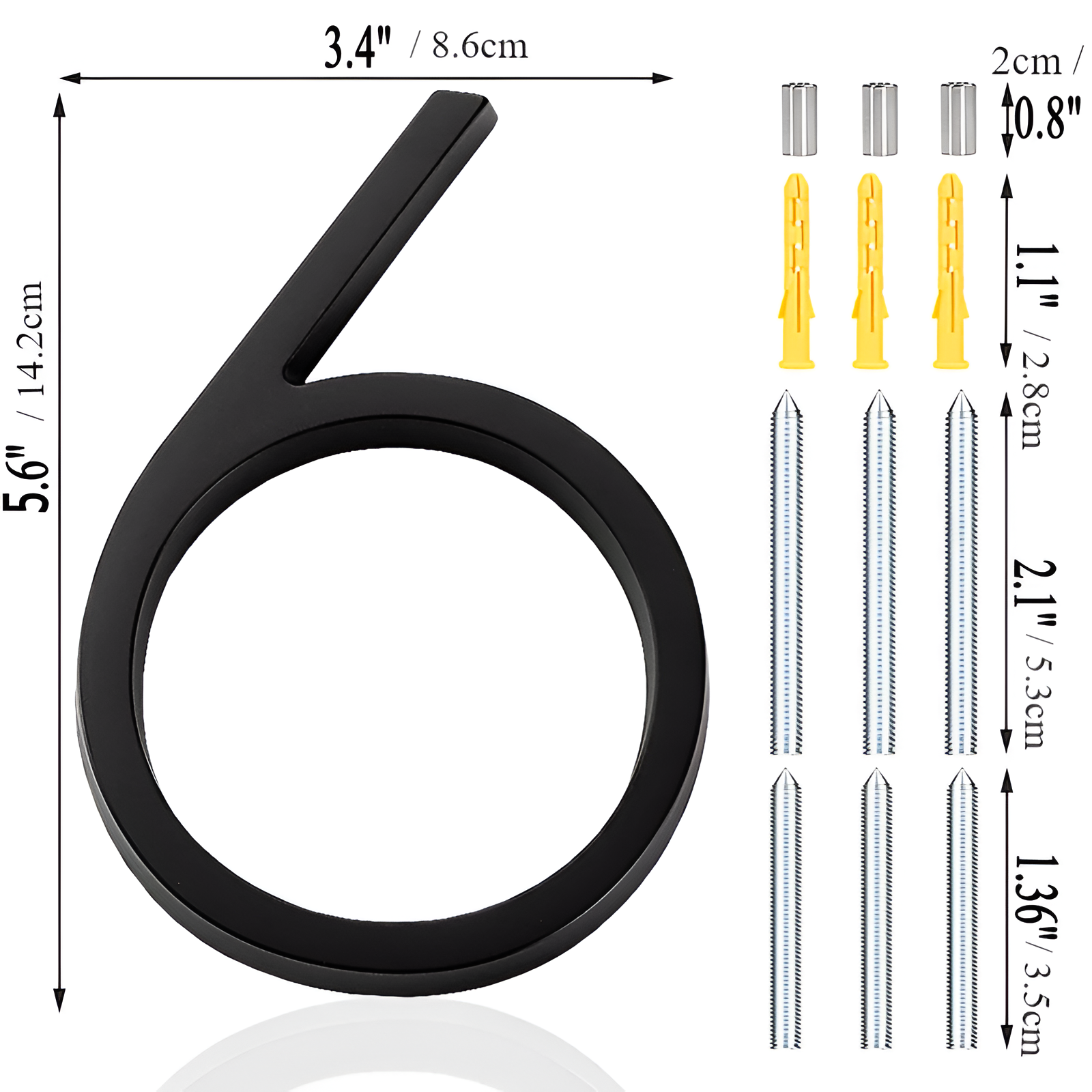 BowLift | Black Full House Number - House Number Modern - House Number Sign
