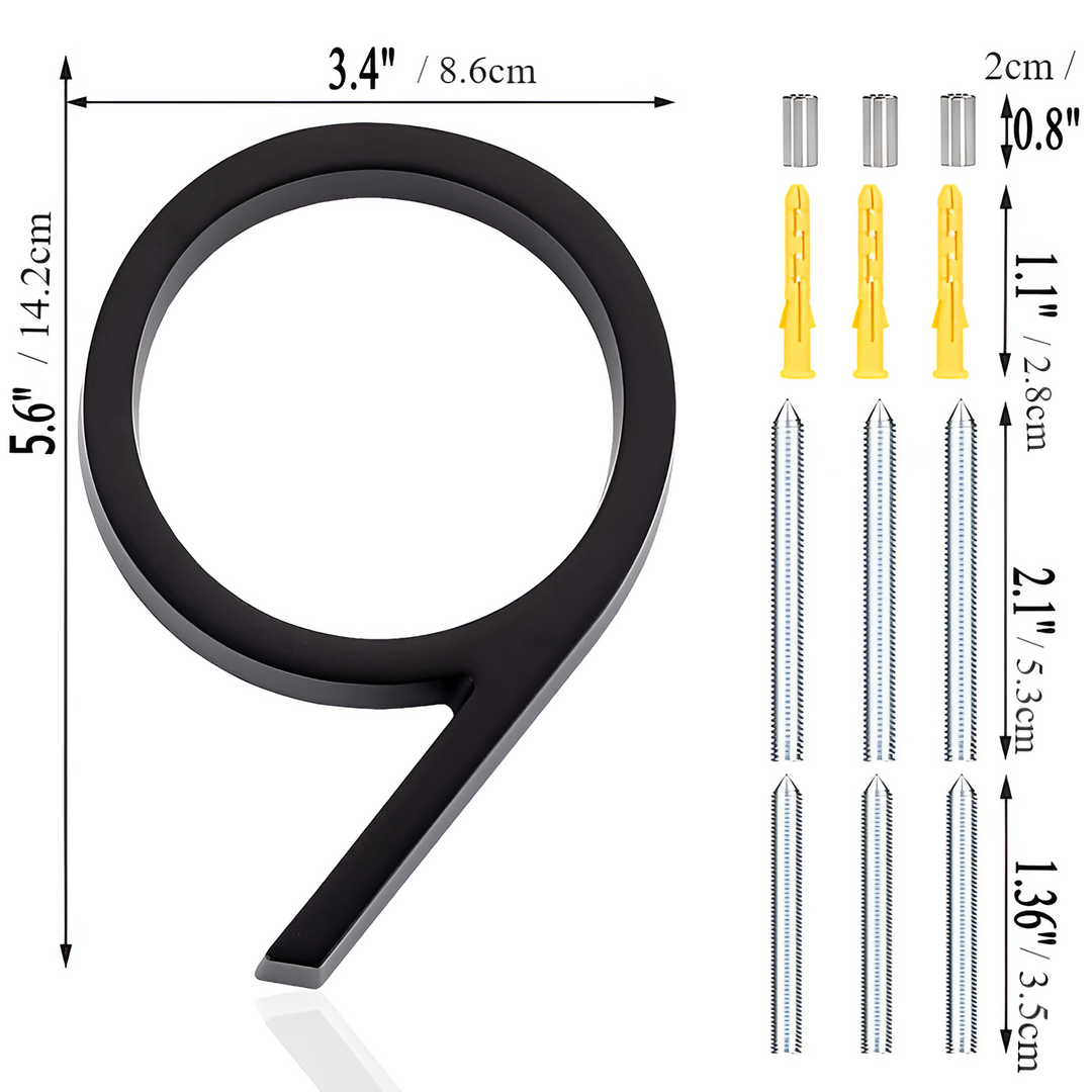 BowLift | Black Full House Number - House Number Modern - House Number Sign
