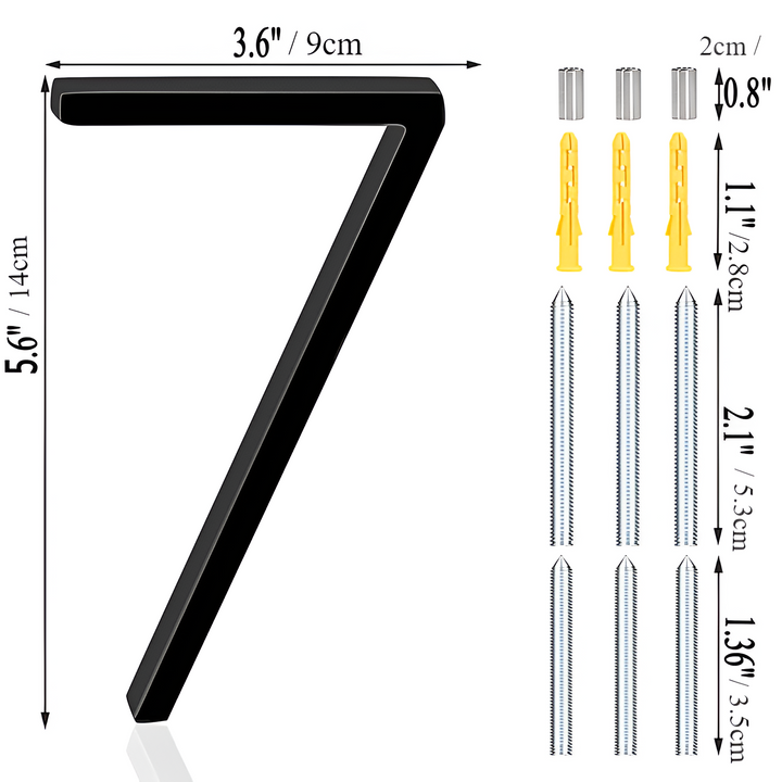 BowLift | Black Full House Number - House Number Modern - House Number Sign