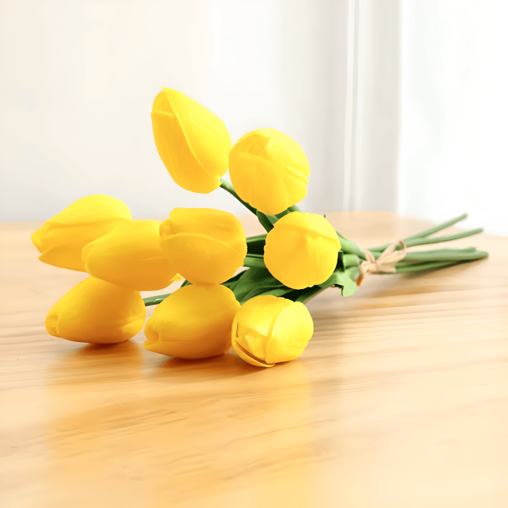BowLift | Set of 6 Realistic Artificial Tulip Bouquets for Home, Garden, and Party Decoration