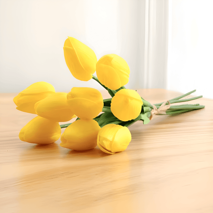 BowLift | Set of 6 Realistic Artificial Tulip Bouquets for Home, Garden, and Party Decoration