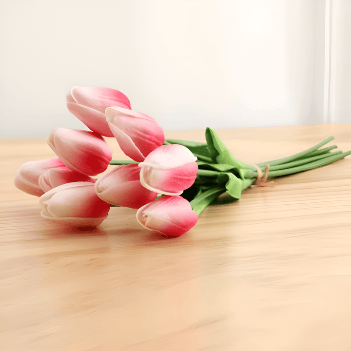 BowLift | Set of 6 Realistic Artificial Tulip Bouquets for Home, Garden, and Party Decoration