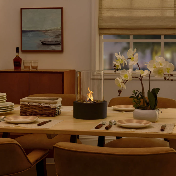 BowLift | Modern Tabletop Fireplace | Sleek Metal Base & Clean Burning for Indoor/Outdoor