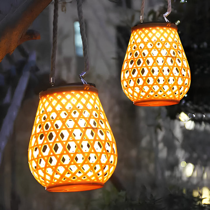 BowLift | Solar Garden Lamp with Braided Bamboo Look