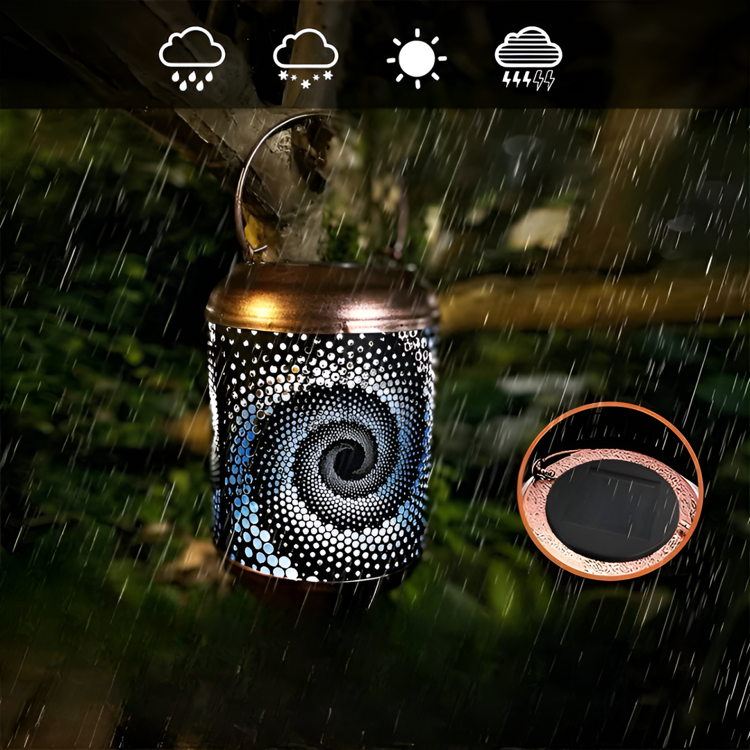 BowLift | LioraSpira projection lamp Solar garden lamp with spiral projection | Artistic design | Weatherproof | 28x19x13 cm