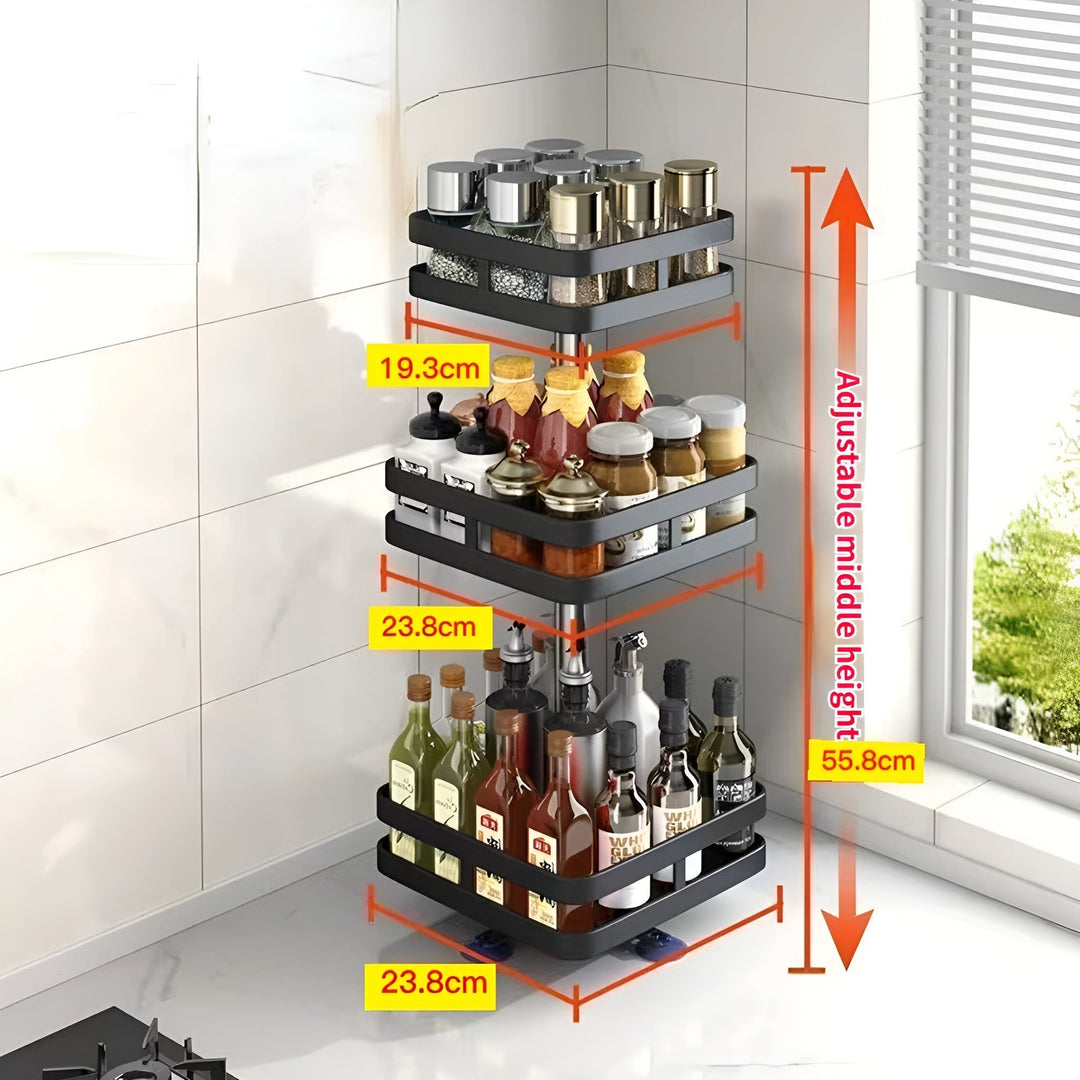 BowLift | Spice Rack - 360° Rotatable Multi-Functional Shelf for the Kitchen - Organize with Ease!