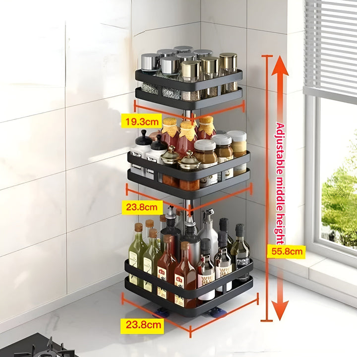 BowLift | Spice Rack - 360° Rotatable Multi-Functional Shelf for the Kitchen - Organize with Ease!