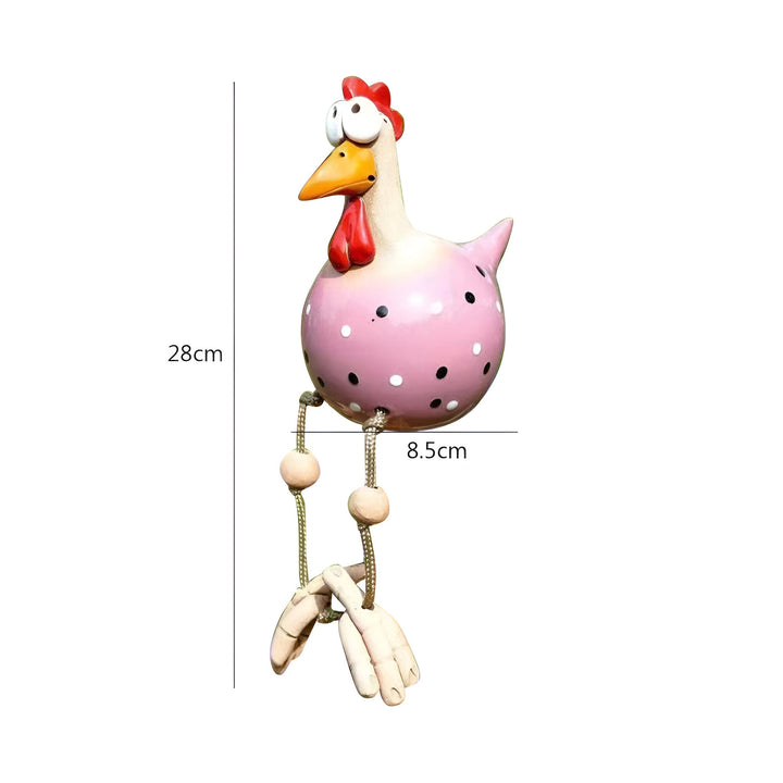 BowLift | Large Eyes Chicken Statue - Weatherproof Resin Craft - Rooster Garden Statue
