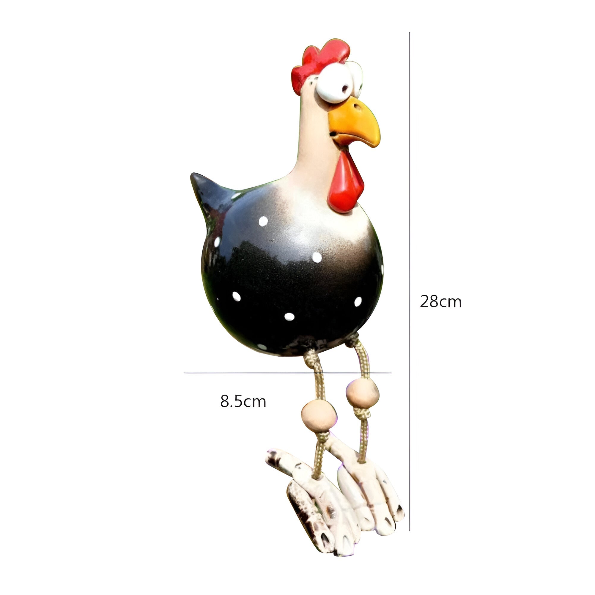 BowLift | Large Eyes Chicken Statue - Weatherproof Resin Craft - Rooster Garden Statue