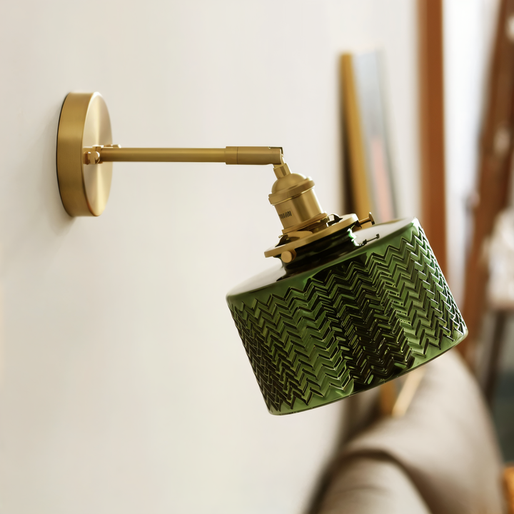 BowLift | Adjustable LED Wall Lamp of Ribbed Glass in Scandinavian Design
