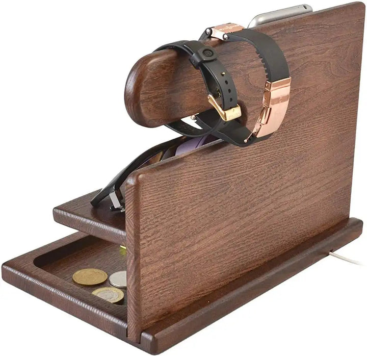 WoodDock – Stylish Wooden Organizer for Devices Bowlift