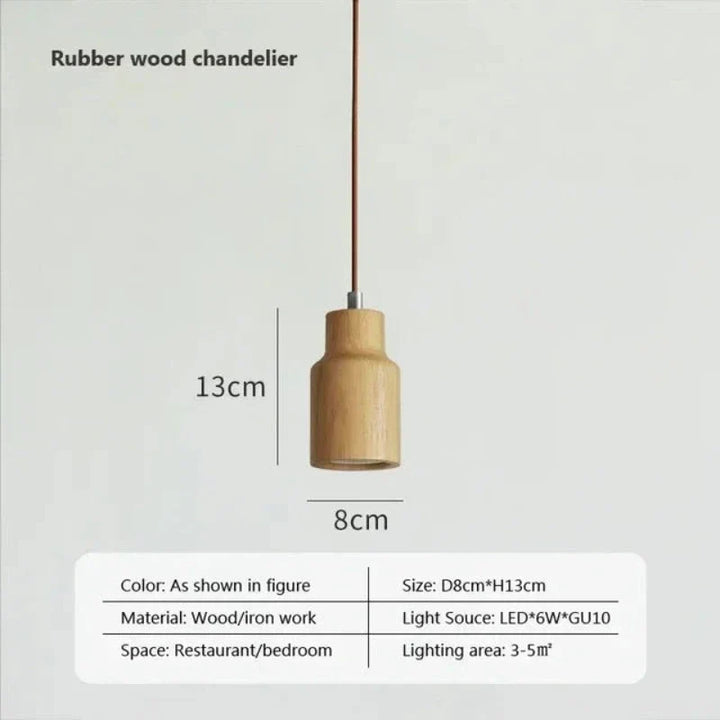 Scandinavian Wooden Pendant Lamp – Minimalist Design for Living Room and Bedroom | Natural Wood Look | Bowlift