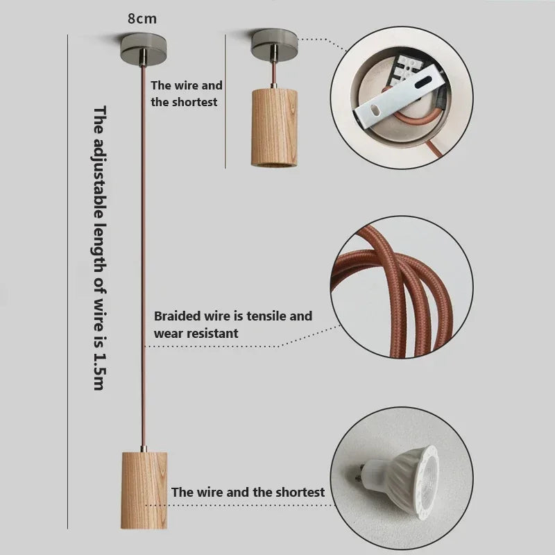 Scandinavian Wooden Pendant Lamp – Minimalist Design for Living Room and Bedroom | Natural Wood Look | Bowlift