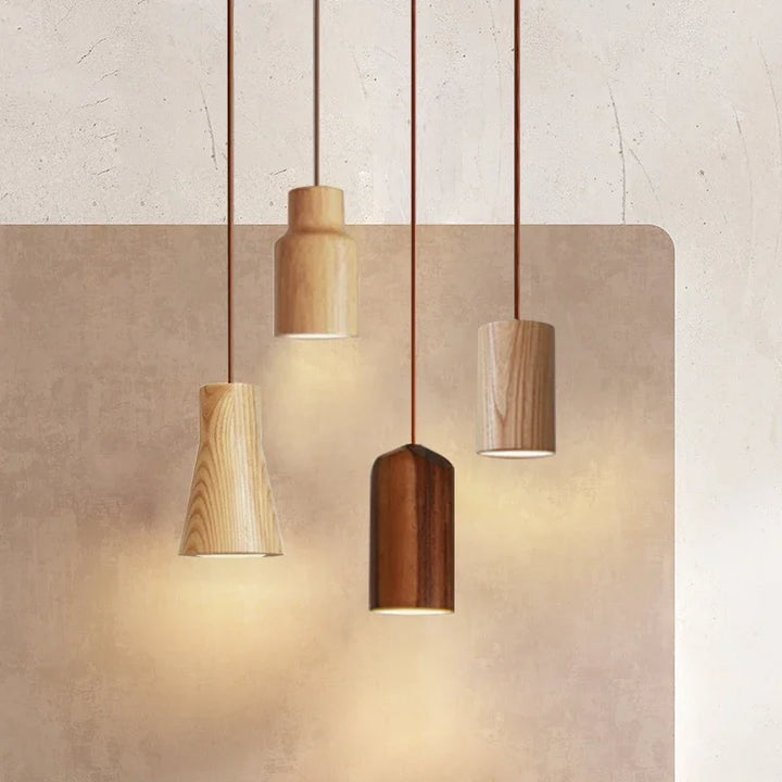 Scandinavian Wooden Pendant Lamp – Minimalist Design for Living Room and Bedroom | Natural Wood Look | Bowlift