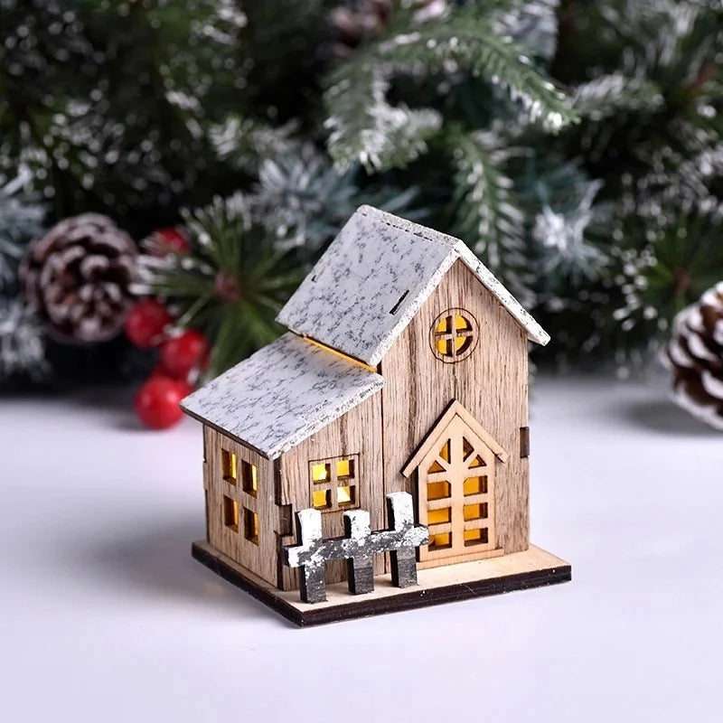 BowLift | Kerst LED-licht Huisje – Houten Kerstdecoratie met Warme Gloed