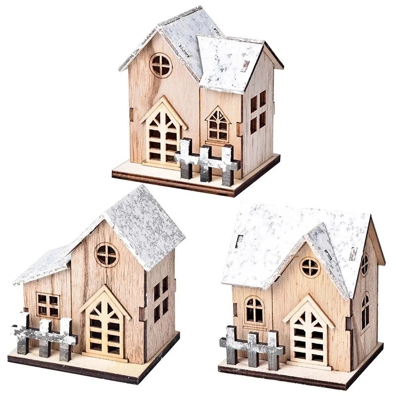 BowLift | Kerst LED-licht Huisje – Houten Kerstdecoratie met Warme Gloed