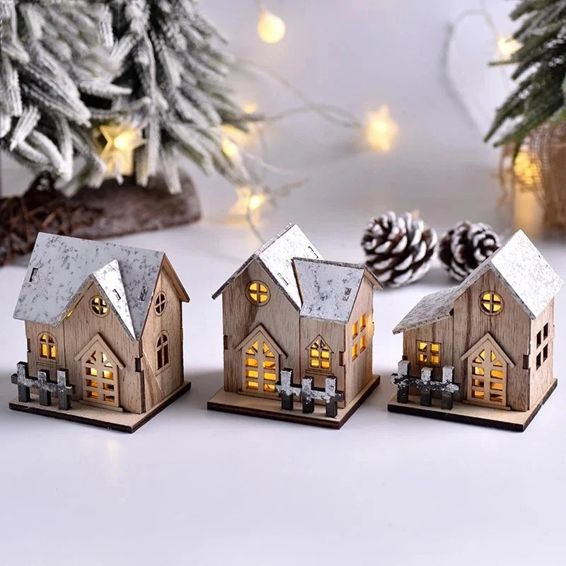 BowLift | Kerst LED-licht Huisje – Houten Kerstdecoratie met Warme Gloed