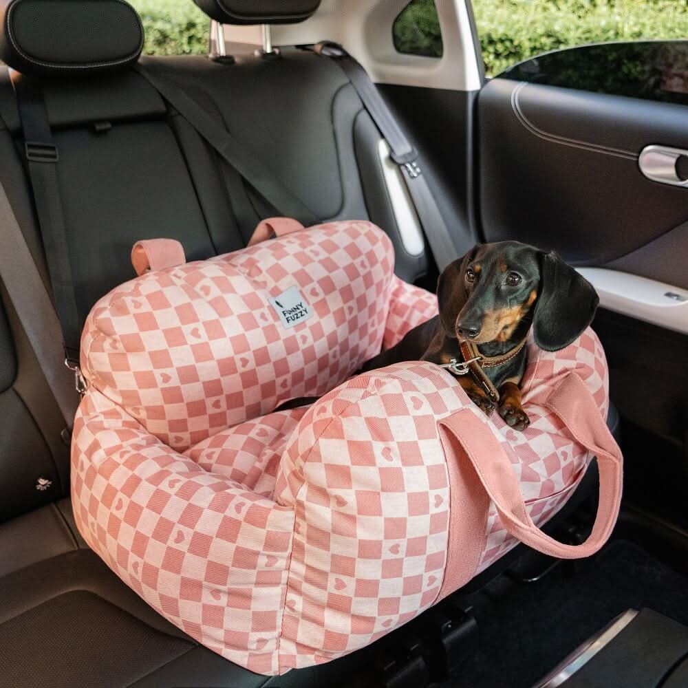 BowLift | Dog seat bed with safety belt & non-slip base for car & home