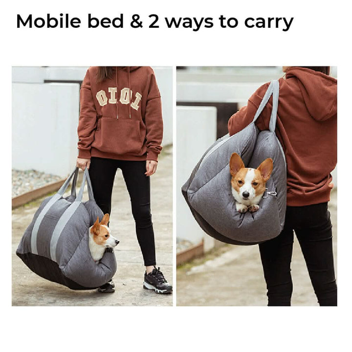 BowLift | Dog seat bed with safety belt & non-slip base for car & home