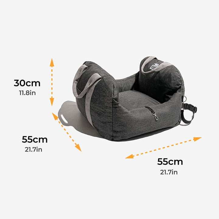 BowLift | Dog seat bed with safety belt & non-slip base for car & home