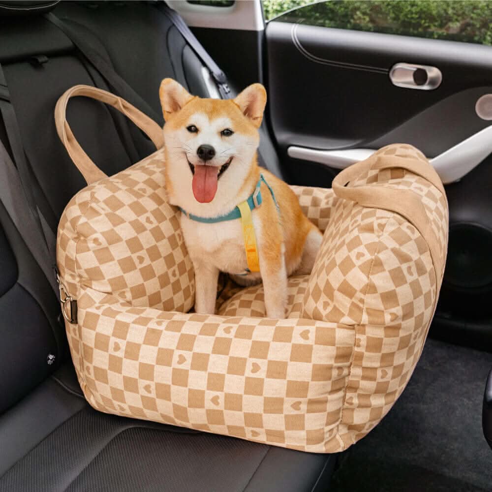 BowLift | Dog seat bed with safety belt & non-slip base for car & home
