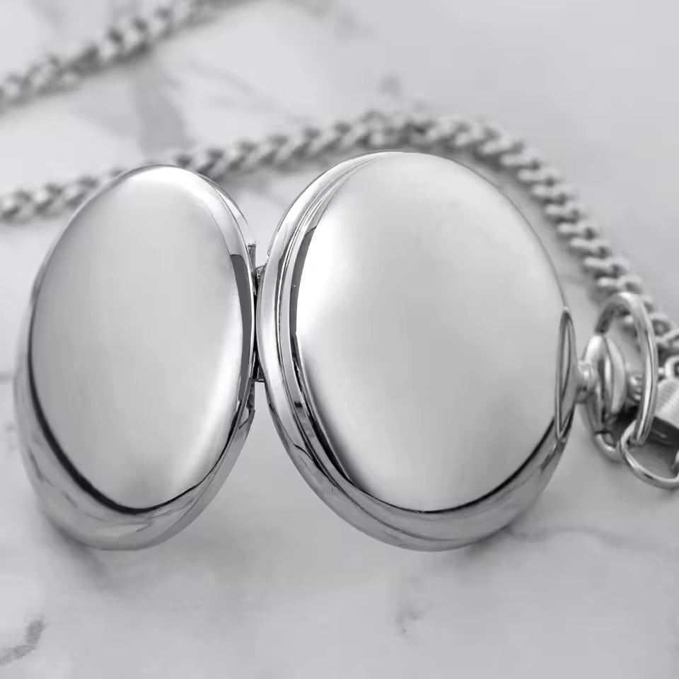 BowLift | Silver Full Hunter Pocket Watch with Classical and Antique Look - Elaborately designed to be the perfect complement to your wardrobe