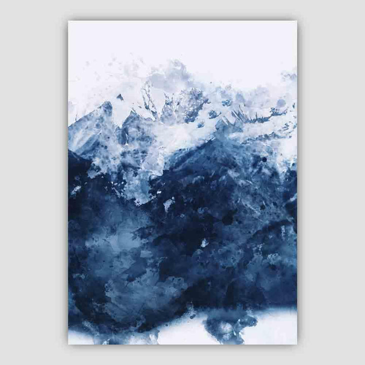 Blue Abstract Mountain Watercolor Art Print No. 2 | Bowlift