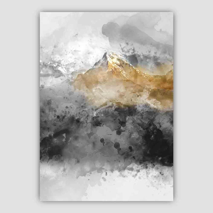 Black and Yellow Watercolor Mountains Art Print No. 2 | Bowlift