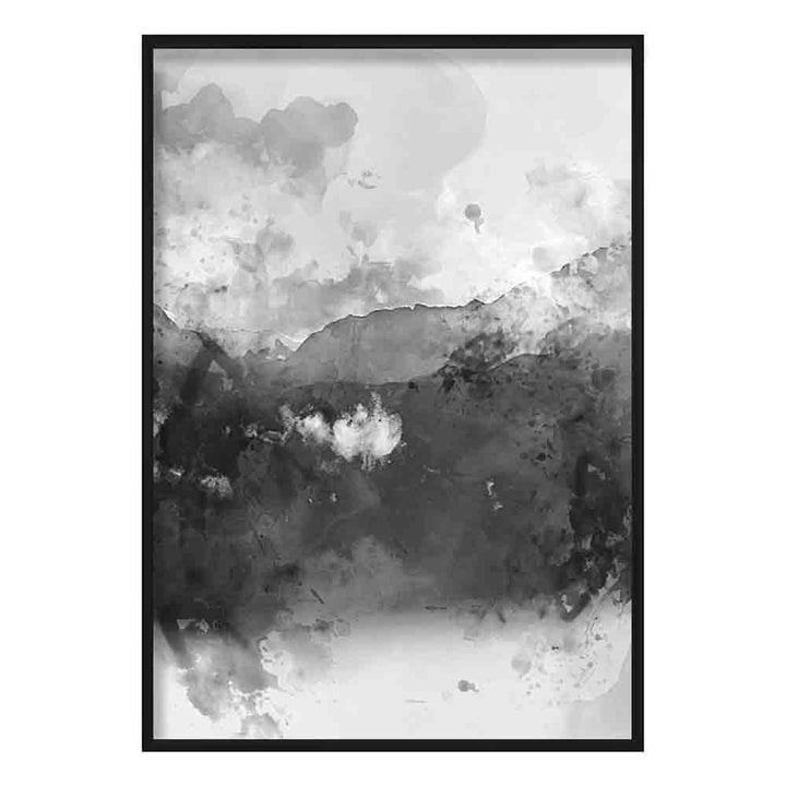 Black and Yellow Watercolor Mountains Art Print No. 1 | Bowlift