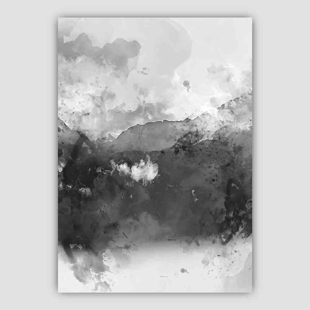 Black and Yellow Watercolor Mountains Art Print No. 1 | Bowlift