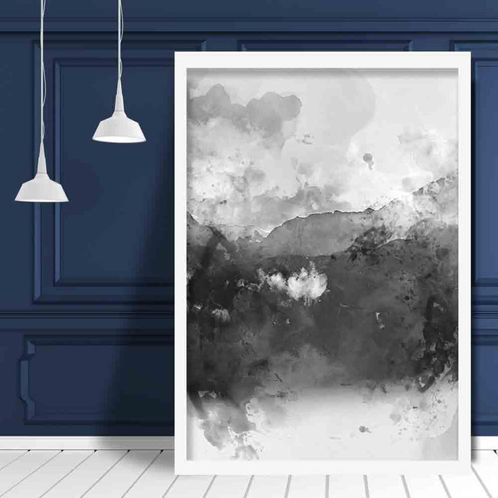 Black and Yellow Watercolor Mountains Art Print No. 1 | Bowlift
