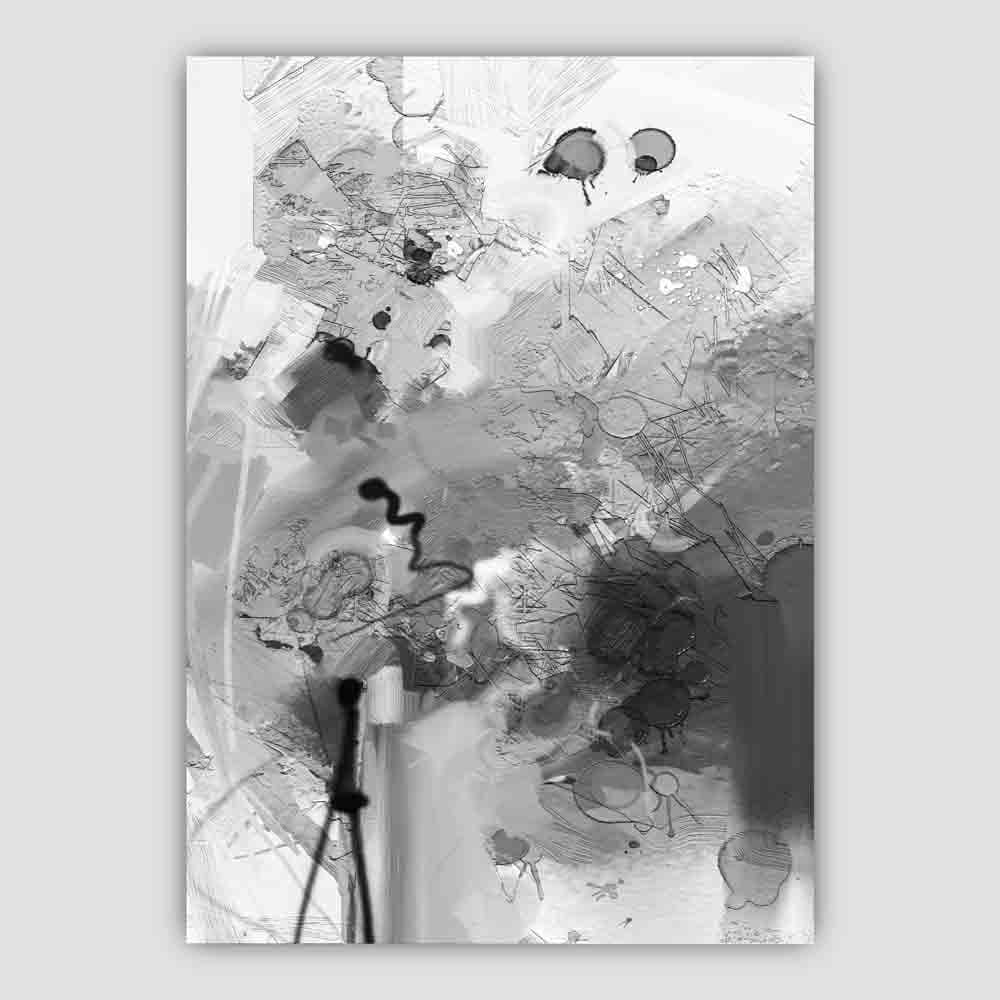 Abstract Textured Black and Gray Painting No. 3 Print | Bowlift