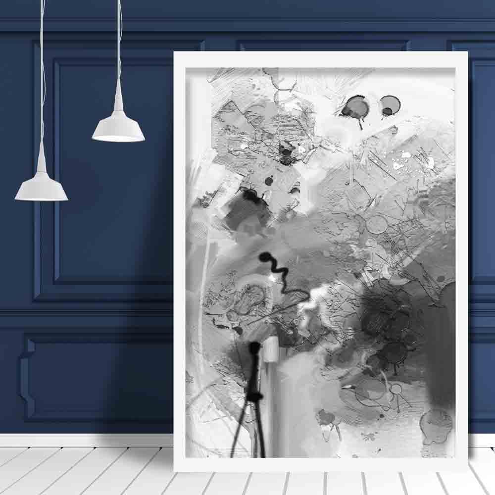 Abstract Textured Black and Gray Painting No. 3 Print | Bowlift