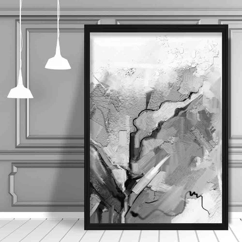 Abstract Textured Black and Gray Painting No. 2 Art Print | Bowlift