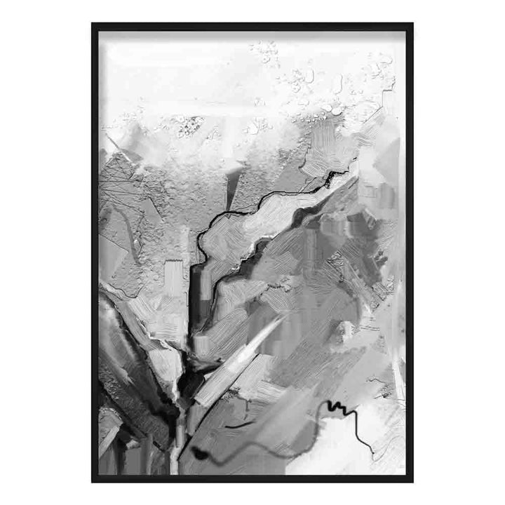 Abstract Textured Black and Gray Painting No. 2 Art Print | Bowlift