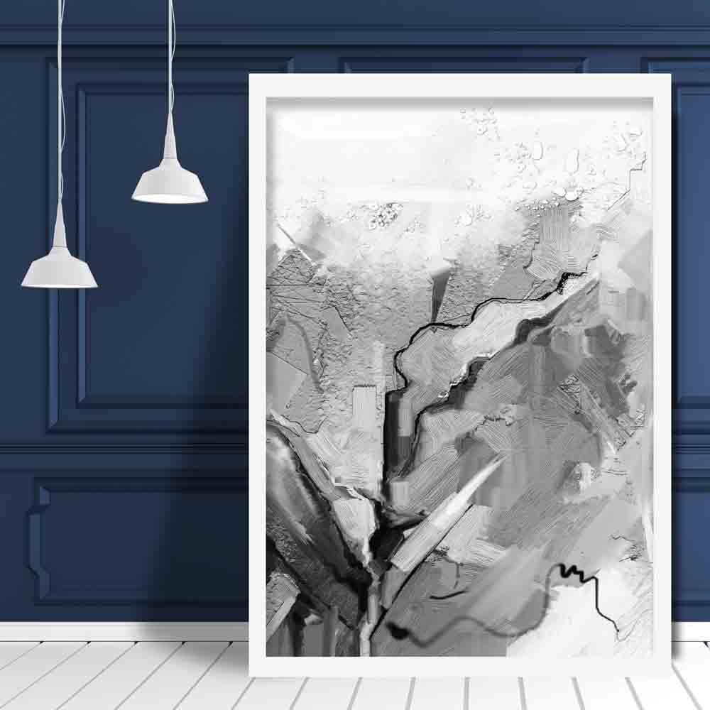 Abstract Textured Black and Gray Painting No. 2 Art Print | Bowlift