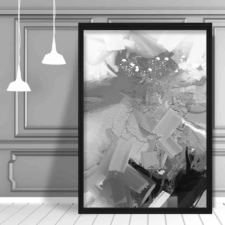 Abstract Textured Black and Gray Painting No. 1 Art Print | Bowlift