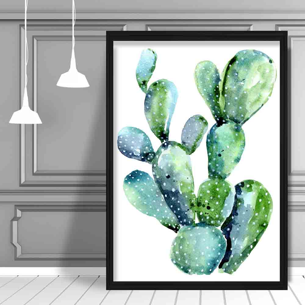 Cactus Blue Green Watercolor Print | Bowlift