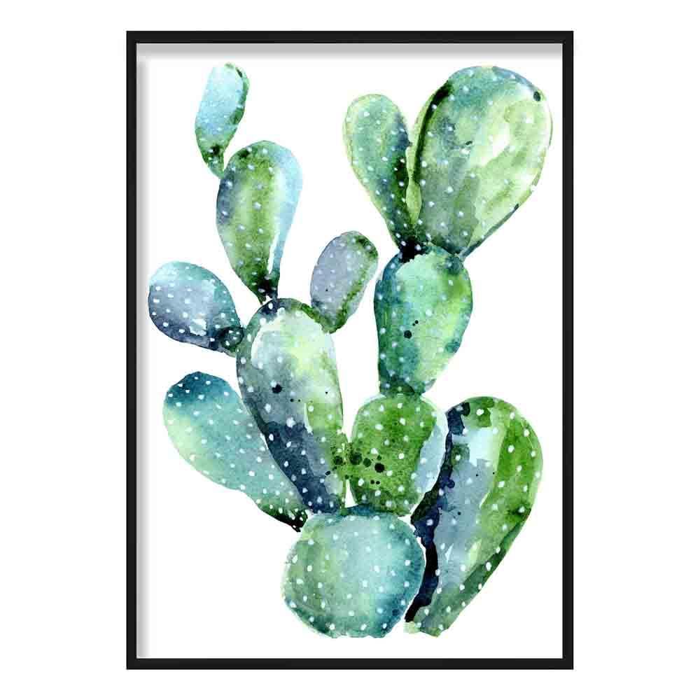 Cactus Blue Green Watercolor Print | Bowlift